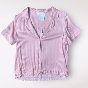 BHLDN Mauve Pink Satin Juniper‎ Pajama Top Size S